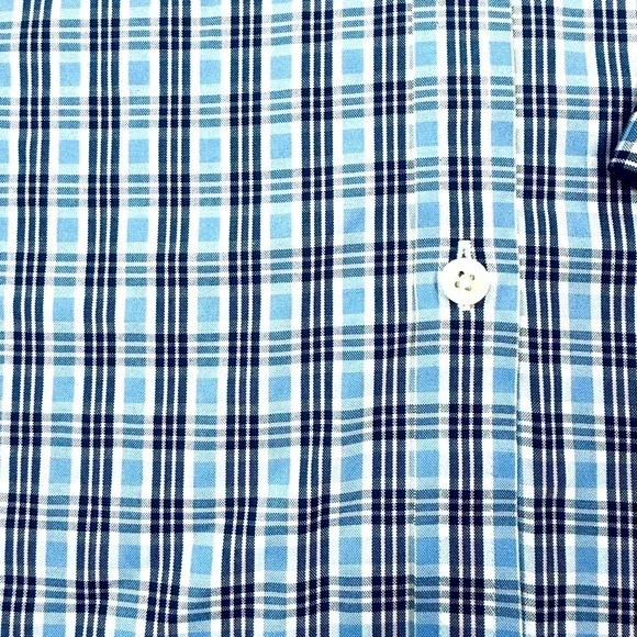 LL Bean, Wrinkle Free Plaid, Long Sleeve Baby Blue/White Plaid, Men's‎ XL - Picture 7 of 7